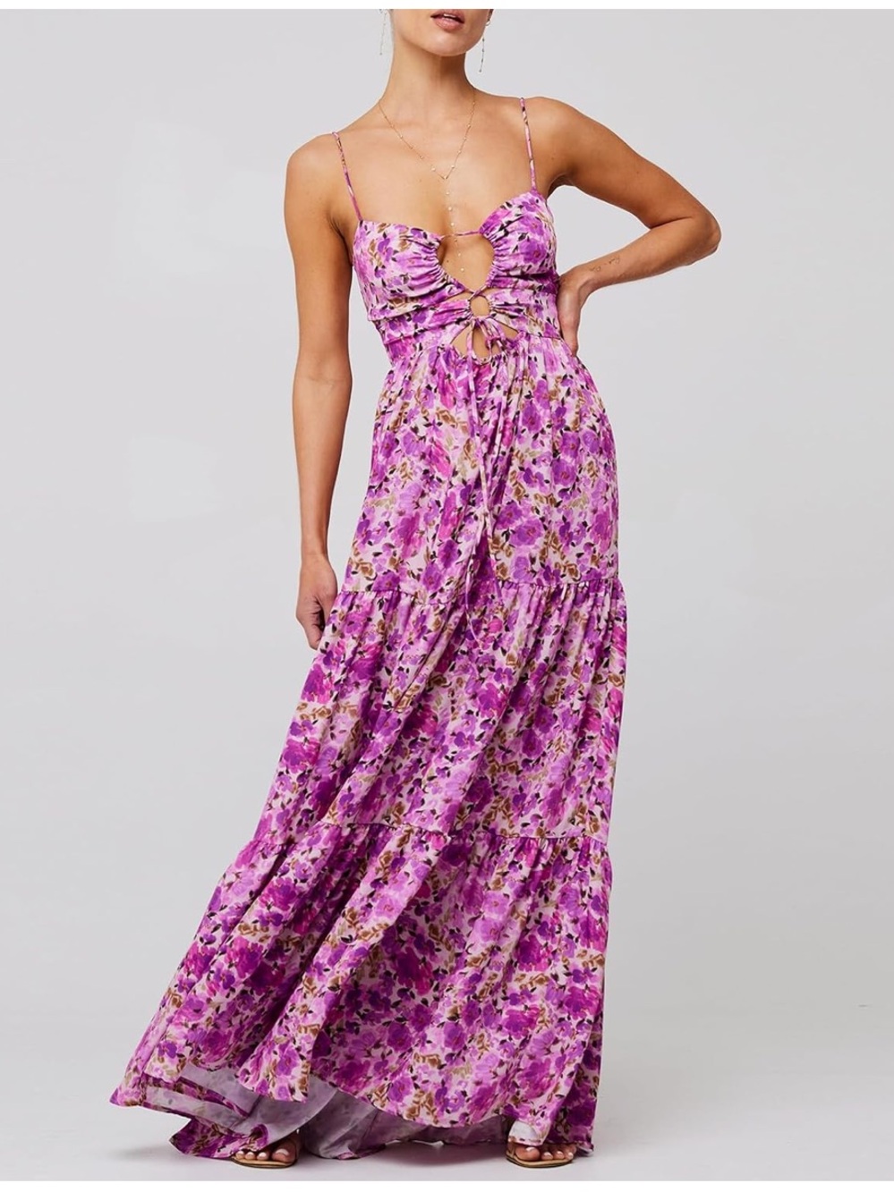 Purple Floral Maxi Dress